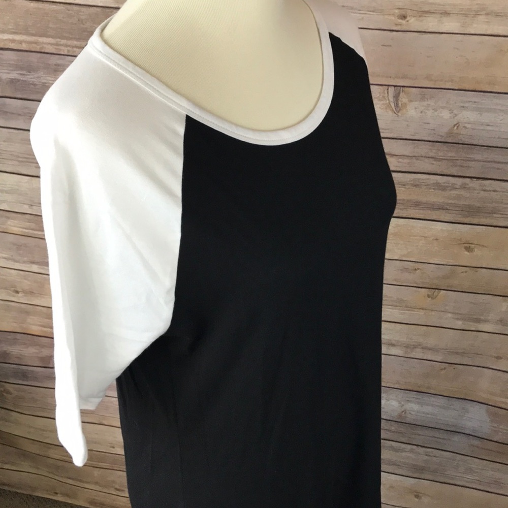 Lularoe Solid Julia Dress Black White Unicorn Nwot - image 3